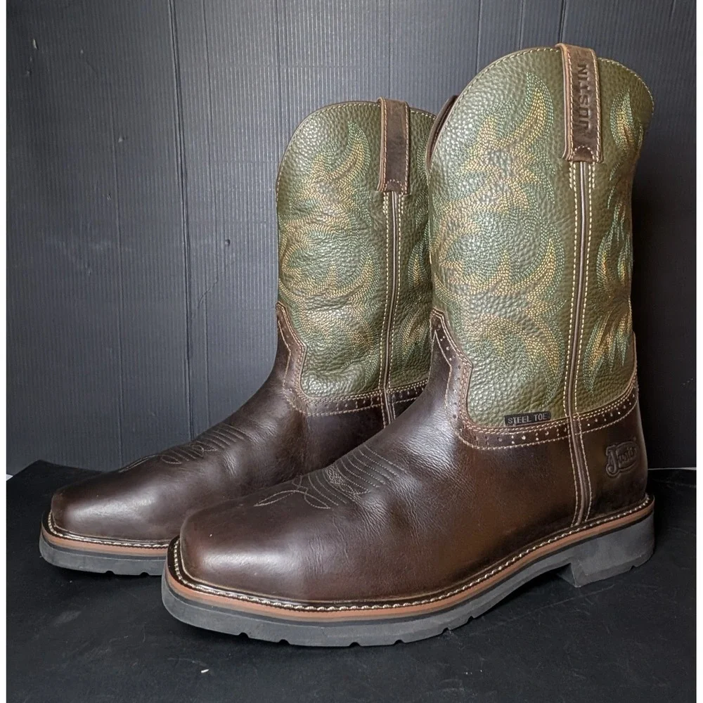 Justin Men's Driller Stampede SE4688 Western Steel Toe Work Boots 14 EE